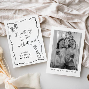 Will you be my...Champagne Doodle Bridal Proposal Card