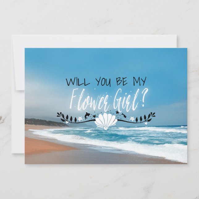 Will You Be My Flower Girl | Beach Flower Girl Invitation (Front)
