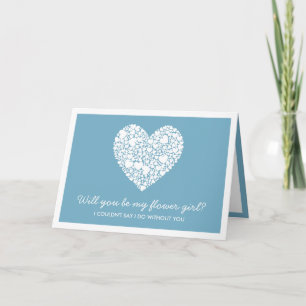 Will You Be My Flower Girl? Blue Heart Card