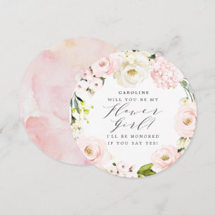 Will you Be my Flower Girl? Blush Floral Invitation