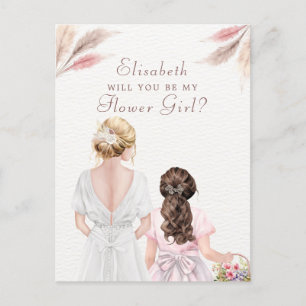 Will You Be My Flower Girl Bridal Party Proposal Postcard