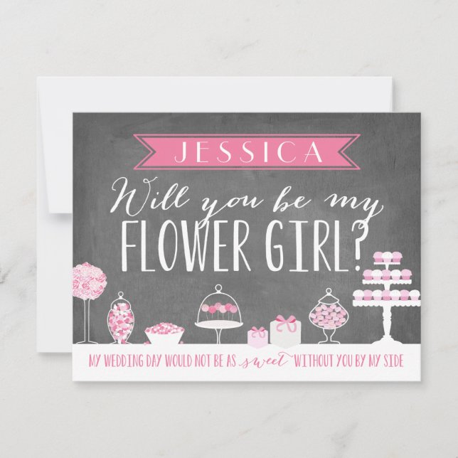 Will You Be My Flower Girl | Bridesmaid Invitation (Front)