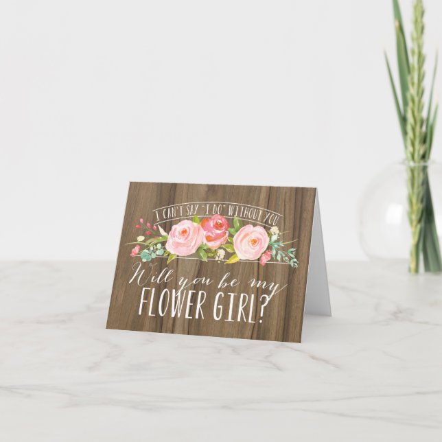 Will You Be My Flower Girl | Bridesmaid Invitation (Front)