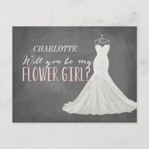 Will You Be My Flower Girl Bridesmaid Invitation