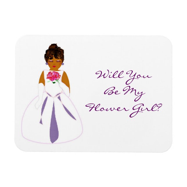 "Will You Be My Flower Girl" Card - Customizable Magnet (Horizontal)