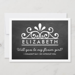 Will You Be My Flower Girl? Chalkboard Tiara Card