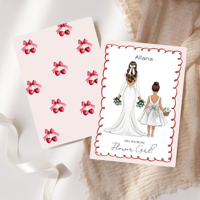 Will You Be My Flower Girl? Custom Illustration Invitation (Creator Uploaded)