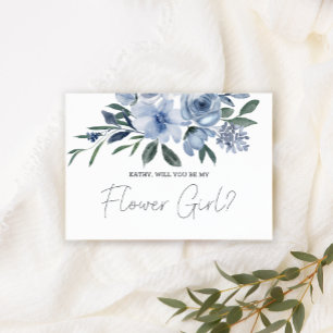 Will You Be My Flower Girl Dusty Blue Flowers