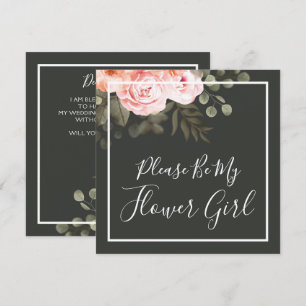 Will You Be My Flower Girl Elegant Floral Card