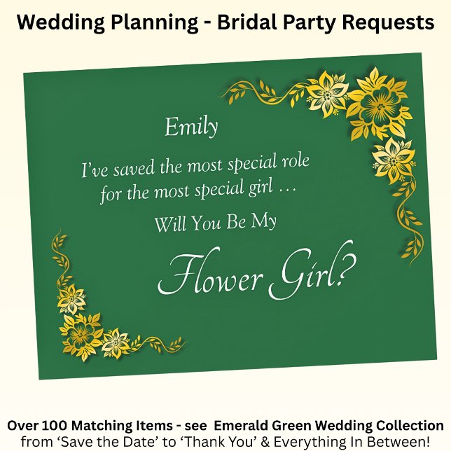 Will You Be My Flower Girl? Emerald Green & Gold (Creator Uploaded)