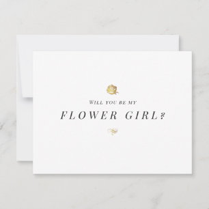 Will you be my flower girl floral minimalist invitation