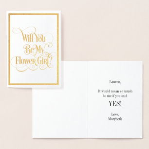 Will You Be My Flower Girl Gold Foil Card