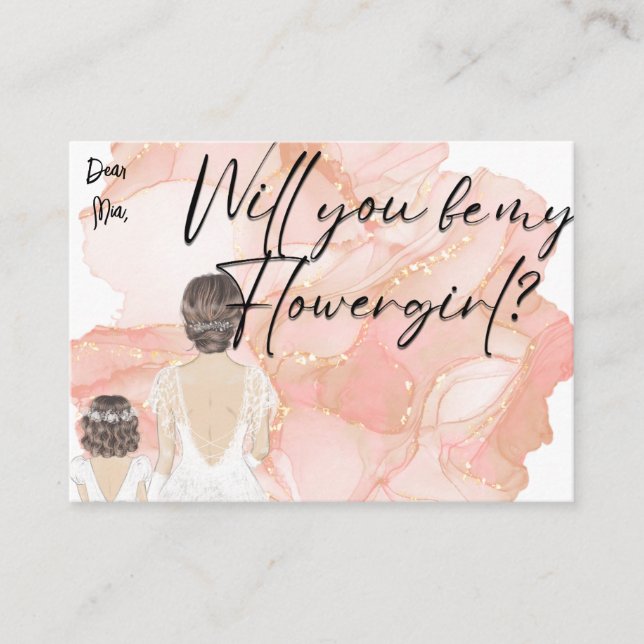Will You Be My Flower Girl | Handwritten Script  Enclosure Card (Front)