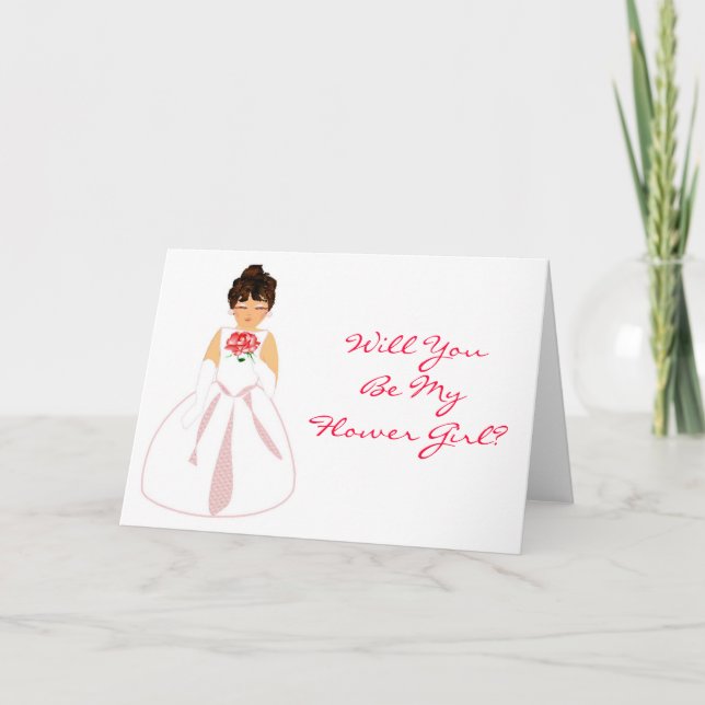 "Will You Be My Flower Girl I"- Customisable Invitation (Front)