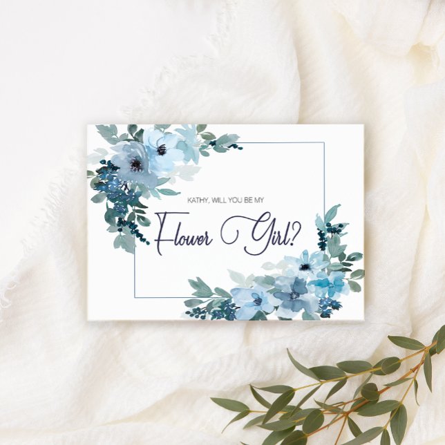 Will You Be My Flower Girl Modern Blue Roses (Creator Uploaded)