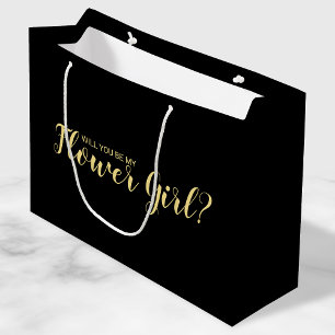 Will You Be My Flower Girl? Modern Proposal Large Gift Bag