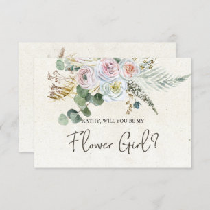 Will You Be My Flower Girl Pastel Boho Neutral