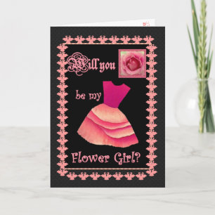 Will You Be My Flower Girl? PINK Dress Invitation