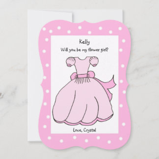 Will You Be My Flower Girl Pink Dress Invitation
