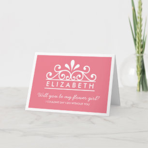 Will You Be My Flower Girl? Pink Tiara Card