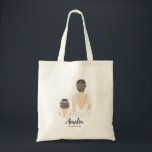 Will You Be My Flower girl Proposal Badge Tote Bag<br><div class="desc">This cute tote is a great gift for your flower girl featuring a bride and a small girl. For more advanced customisation of this design,  e.g. changing layout,  font or text size please click the "CUSTOMIZE" button above. Please contact me for any questions!</div>