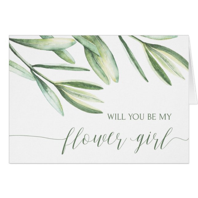 Will You Be My Flower Girl Tropical Wedding Card (Front Horizontal)