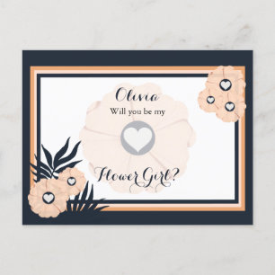 Will You Be My Flower Girl Wedding Floral Postcard