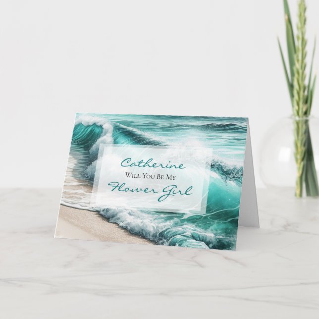 Will You Be My Flower Girl | Wedding Proposal Card (Front)
