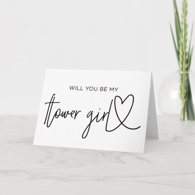 Will You Be My Flower Girl Wedding Proposal Card (Front)