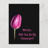 Will You Be My Flowergirl Pink Tulips Wedding