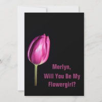 Will You Be My Flowergirl Wedding  Pink Tulips