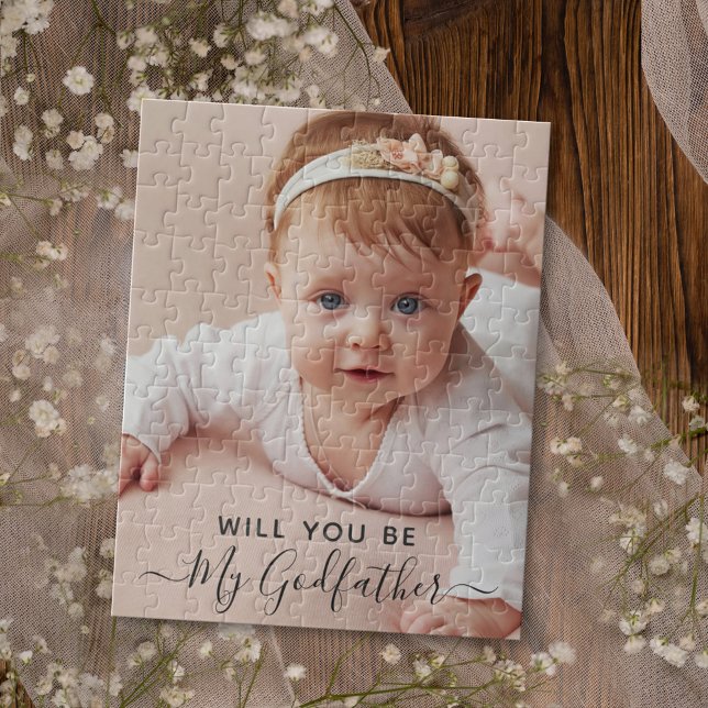 Will You Be My Godfather Classy Personalised Photo Jigsaw Puzzle (Creator Uploaded)