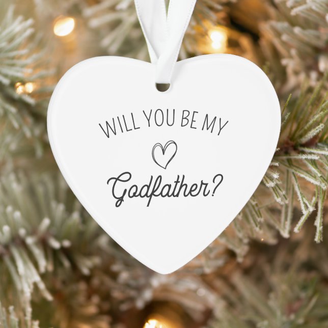 Will You Be My Godfather? cute birth announcement Ornament (Tree)