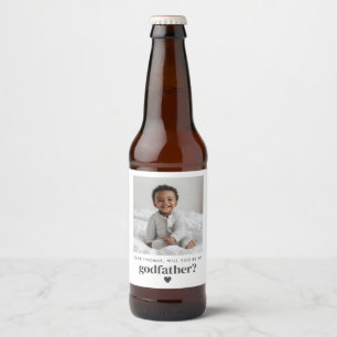 Will You Be My Godfather Photo Proposal Beer Bottle Label