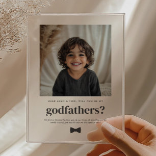 Will You Be My Godfathers Photo Proposal Acrylic Invitations