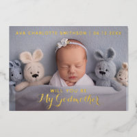 Will You Be My Godmother Classy Personalised Photo