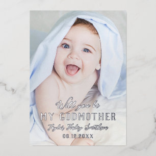 Will You Be My Godmother Classy Personalised Photo