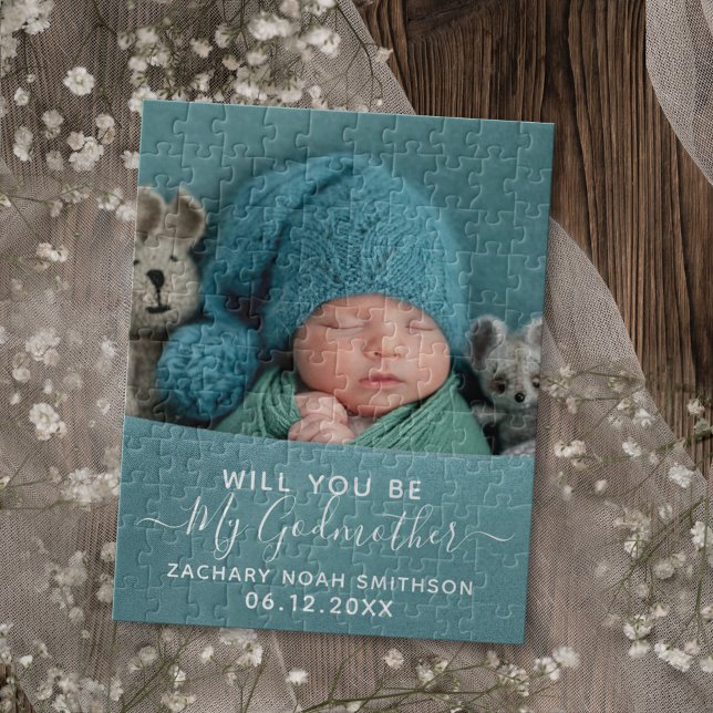 Will You Be My Godmother Classy Personalised Photo Jigsaw Puzzle (Creator Uploaded)