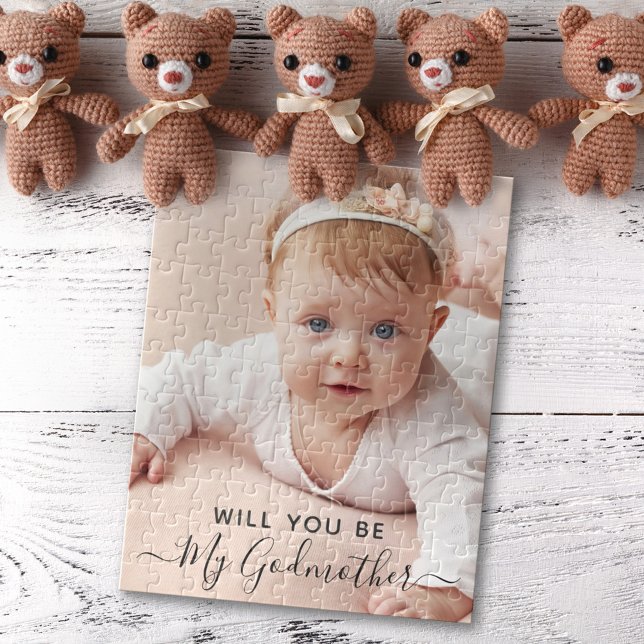 Will You Be My Godmother Classy Personalised Photo Jigsaw Puzzle (Creator Uploaded)