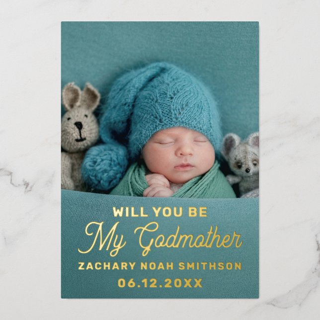Will You Be My Godmother Lovely Personalised Photo (Front)