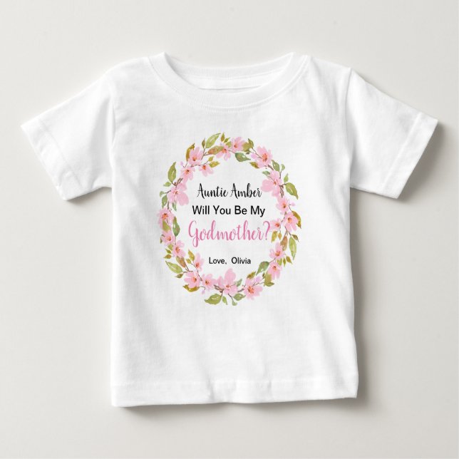Will You Be My Godmother Proposal on Kids T-Shirt (Front)