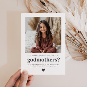 Will You Be My Godmothers Photo Proposal Invitation