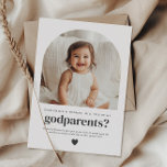 Will You Be My Godparents Arched Photo Proposal Invitation<br><div class="desc">Looking for a sweet and meaningful way to ask a loved one to be your baby's Godparents? This modern, minimalist card is the perfect way to pop the question! Whether you're asking a family member or close friends, this template helps you create a heartfelt moment that they'll treasure forever, along...</div>