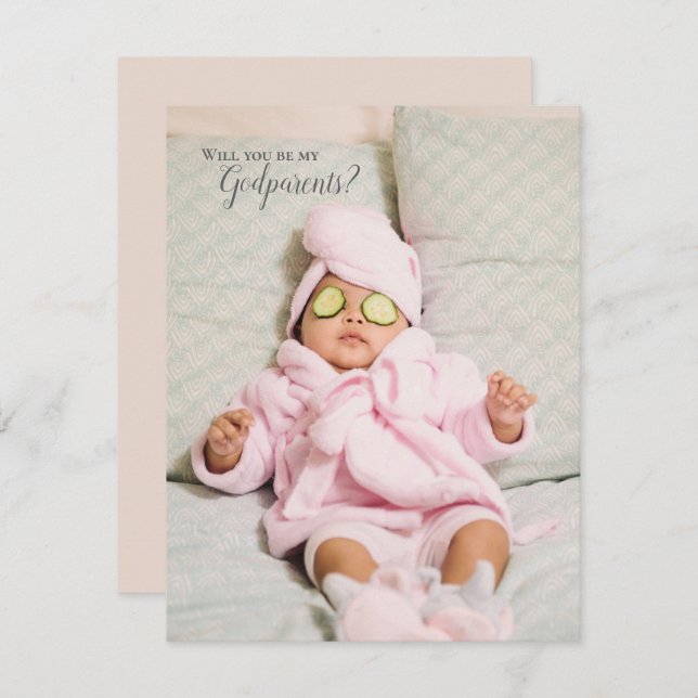 Will You Be My Godparents Full Photo Invite (Front/Back)