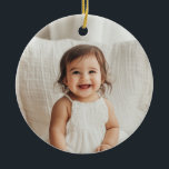 Will You Be My Godparents Photo Proposal Ceramic Tree Decoration<br><div class="desc">Looking for a sweet and meaningful way to ask a loved one to be your baby's Godparents? This modern, minimalist design is the perfect way to pop the question! Whether you're asking a family member or close friends, this will help you create a heartfelt moment that they'll treasure forever, along...</div>