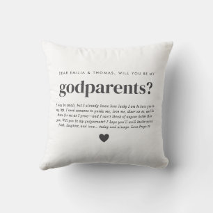 Will You Be My Godparents Photo Proposal Cushion