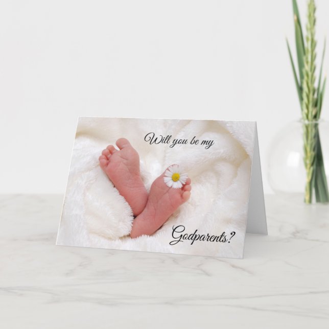 Will You Be My Godparents Proposal Newborn Invitation (Front)