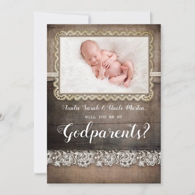 Will You Be My Godparents Proposal Photo Card (Front)