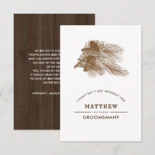 Will you be my Groomsman? Barn Wood Rustic Invitation