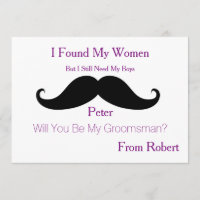 Will You Be My Groomsman Black Moustache